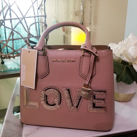 MICHAEL Michael Kors Handbags - Michael Kors Adele "Love" Studded Bag NWT